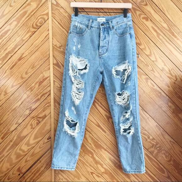 Lioness The New Rules Distressed High Waist Jean - Picture 1 of 8